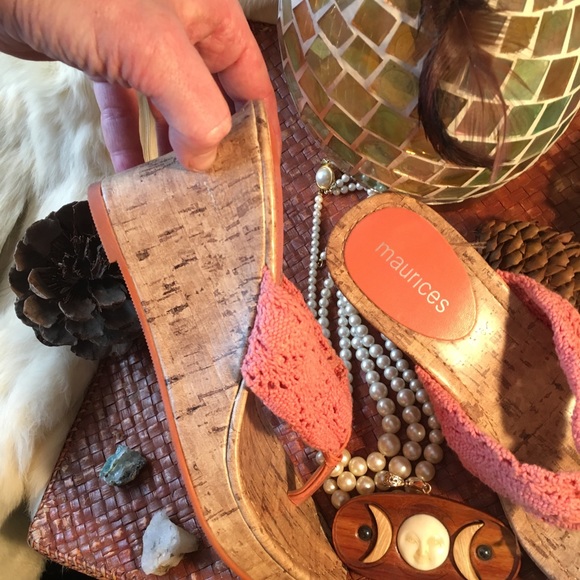NEW! Maurice’s Beachy Cork Wedge Platform Sandals - Picture 6 of 8